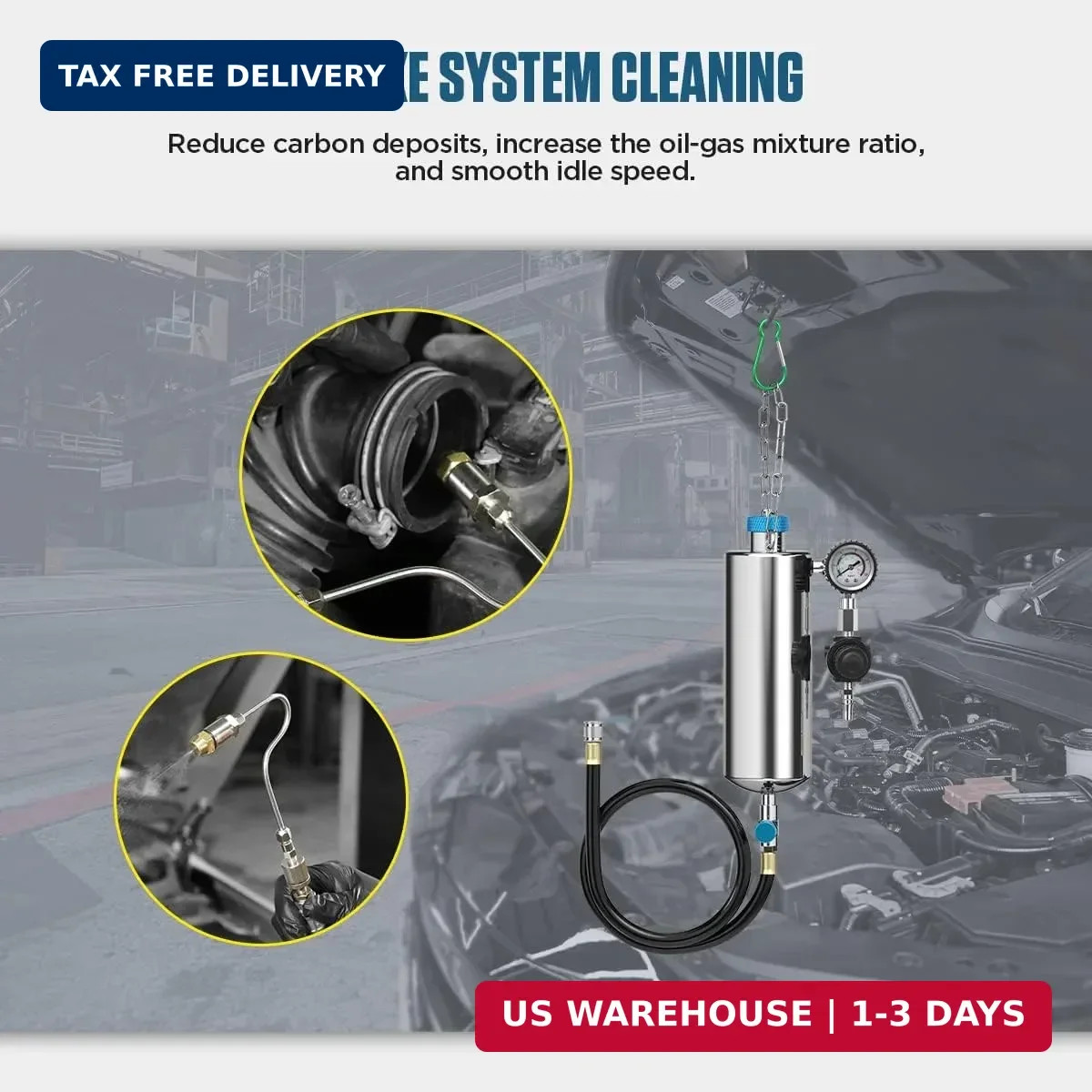 Fuel Injector Cleaner Tool Kit 1000ML 150PSI Disassembly-Free Fuel Injection Sys