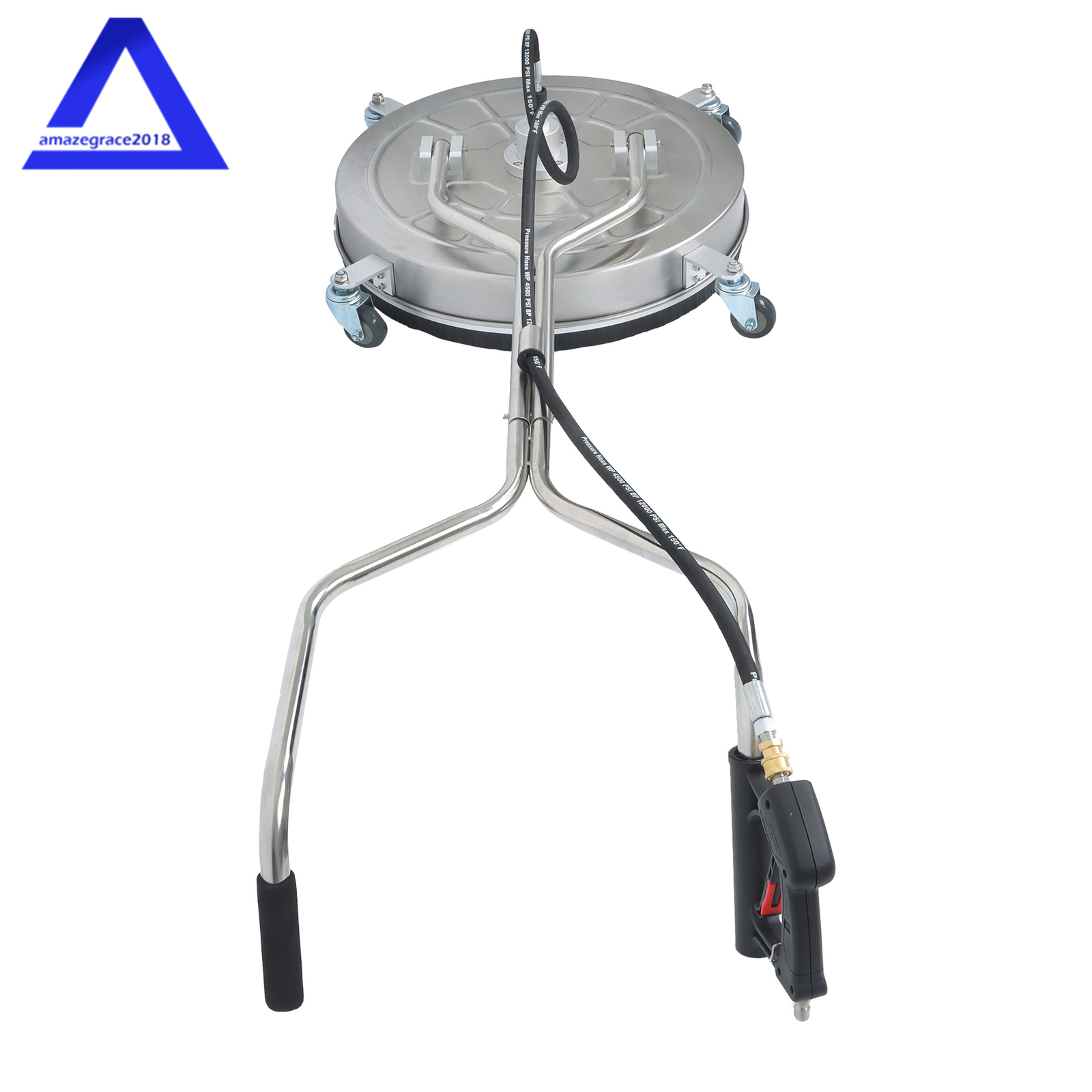 6000 PSI Pressure Washer Surface Cleaner 24″ w/ Handles & Wheels Quick Connect