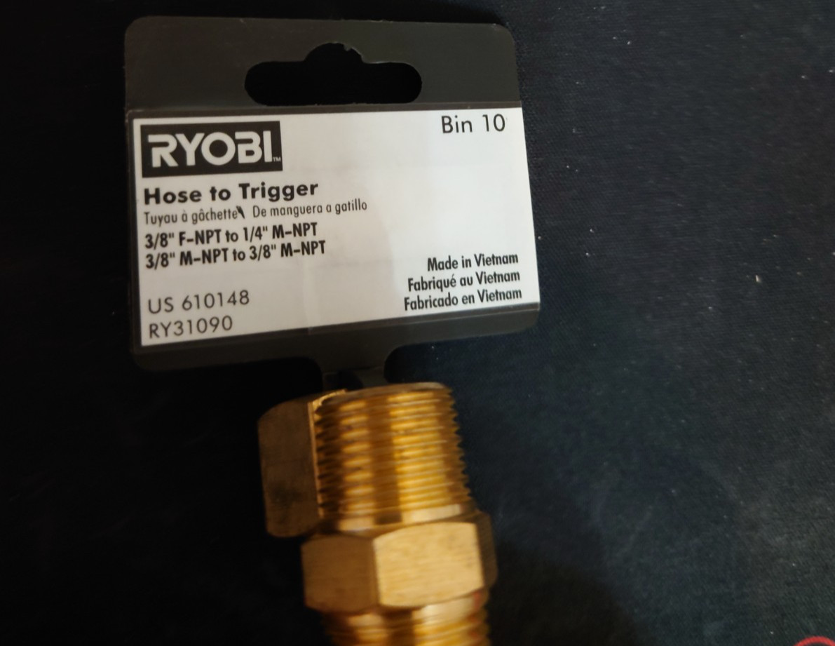 RYOBI 1/4 in. Male NPT x 3/8 in. MNPT Coupler Kit For Most Gas and Electric Pres