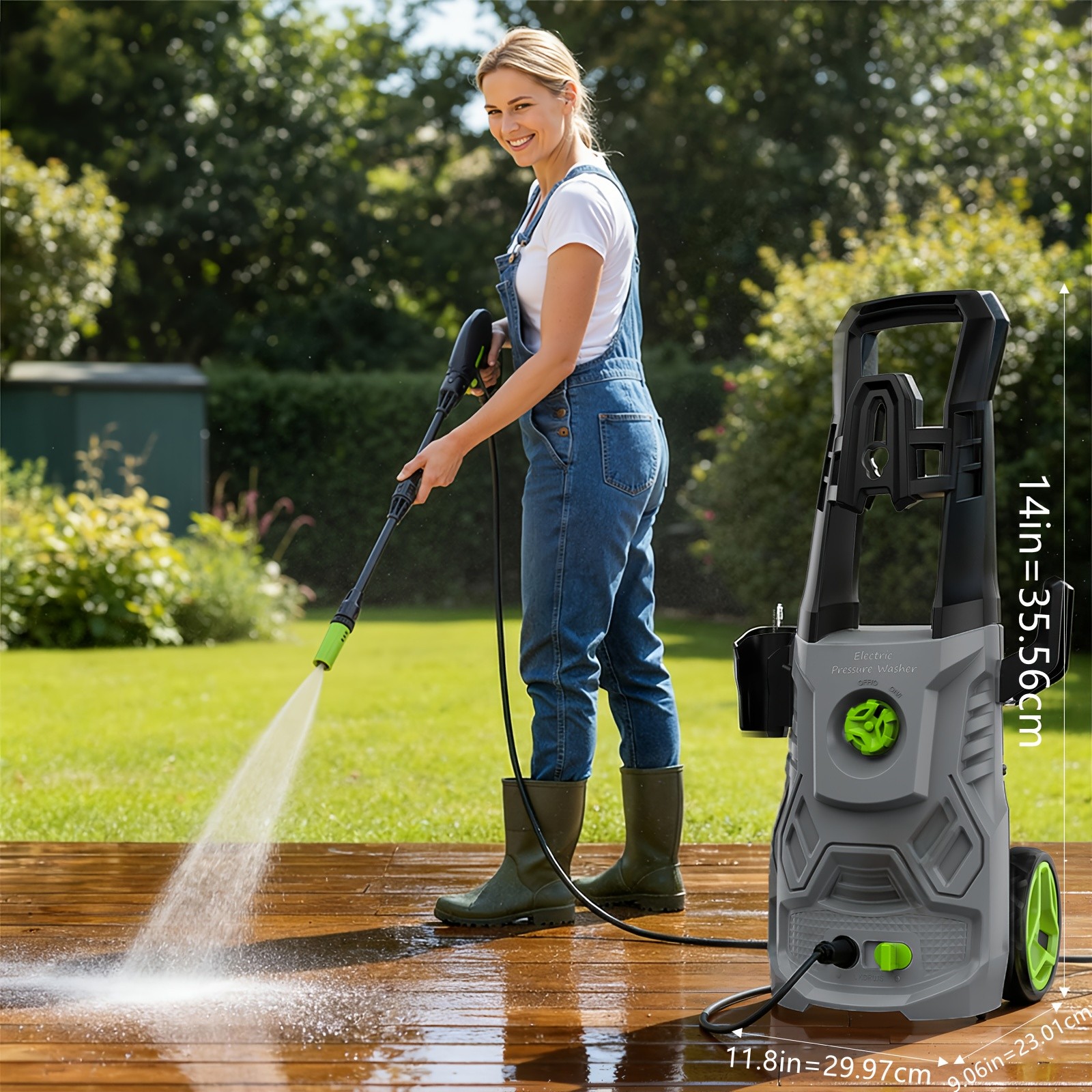 Electric Pressure Washer 1500W High Pressure Washer Portable with 4 in 1 Nozzle
