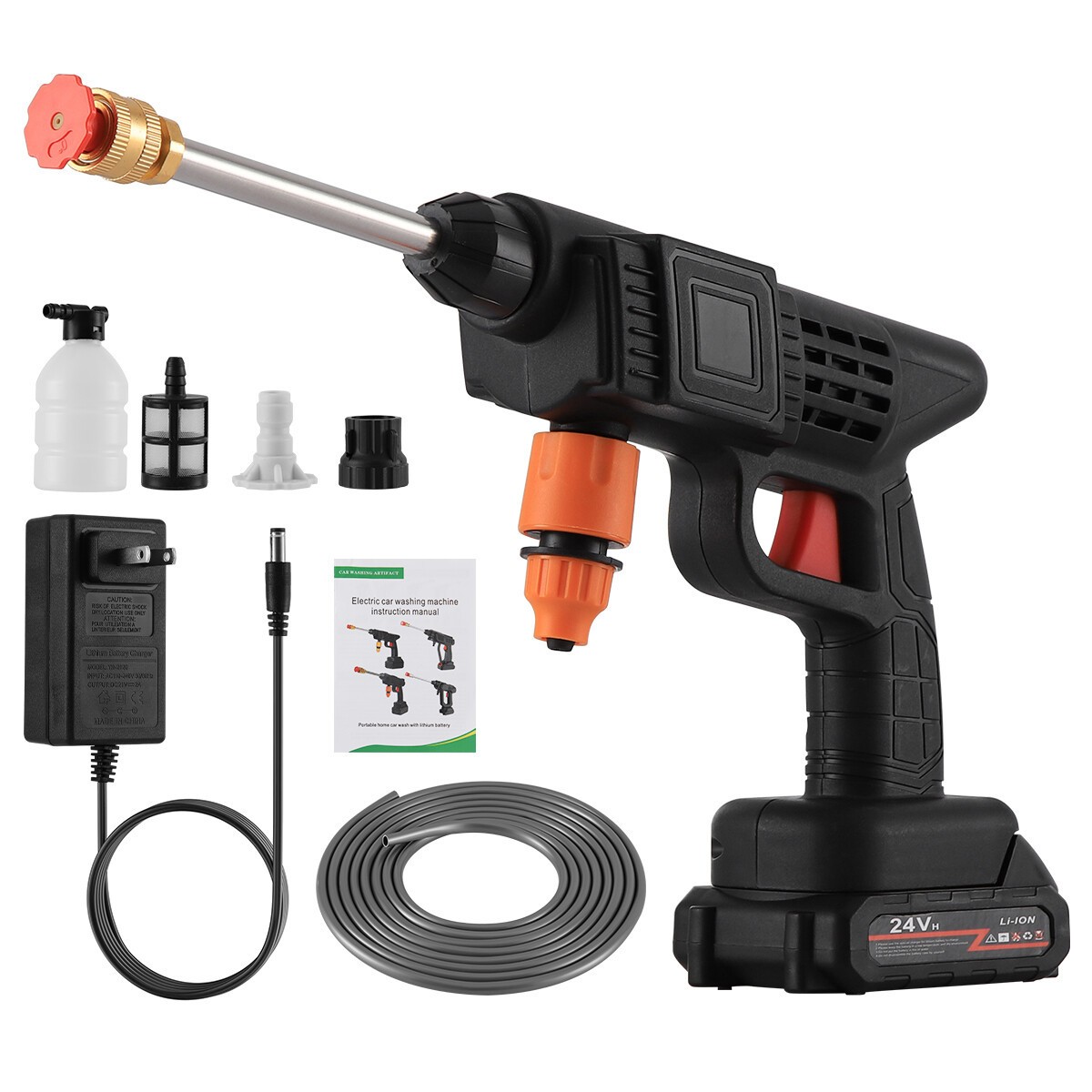 Portable Cordless Electric High Pressure Water Spray Gun Car Washer Cleaner Tool