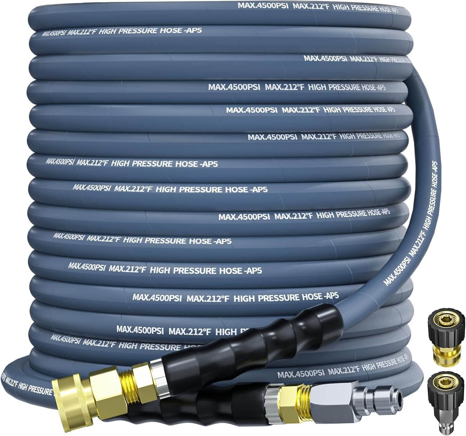50FT 4500PSI Pressure Washer Hose 3/8″ Wire Braided Kink Resistant Power Hose BL