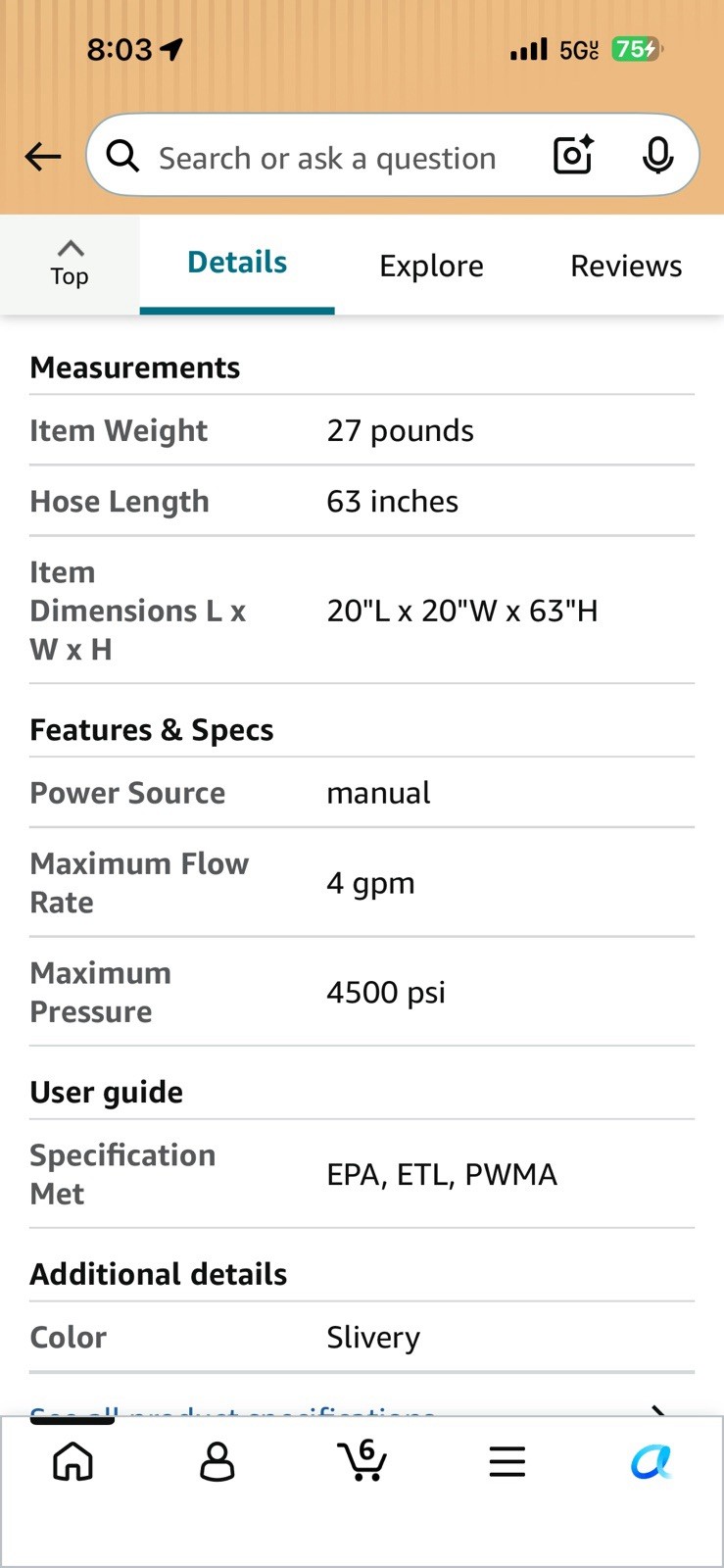 20″ Pressure Washer Surface Cleaner with 4 Wheels&Dual Handles, 4500PSI Stainles