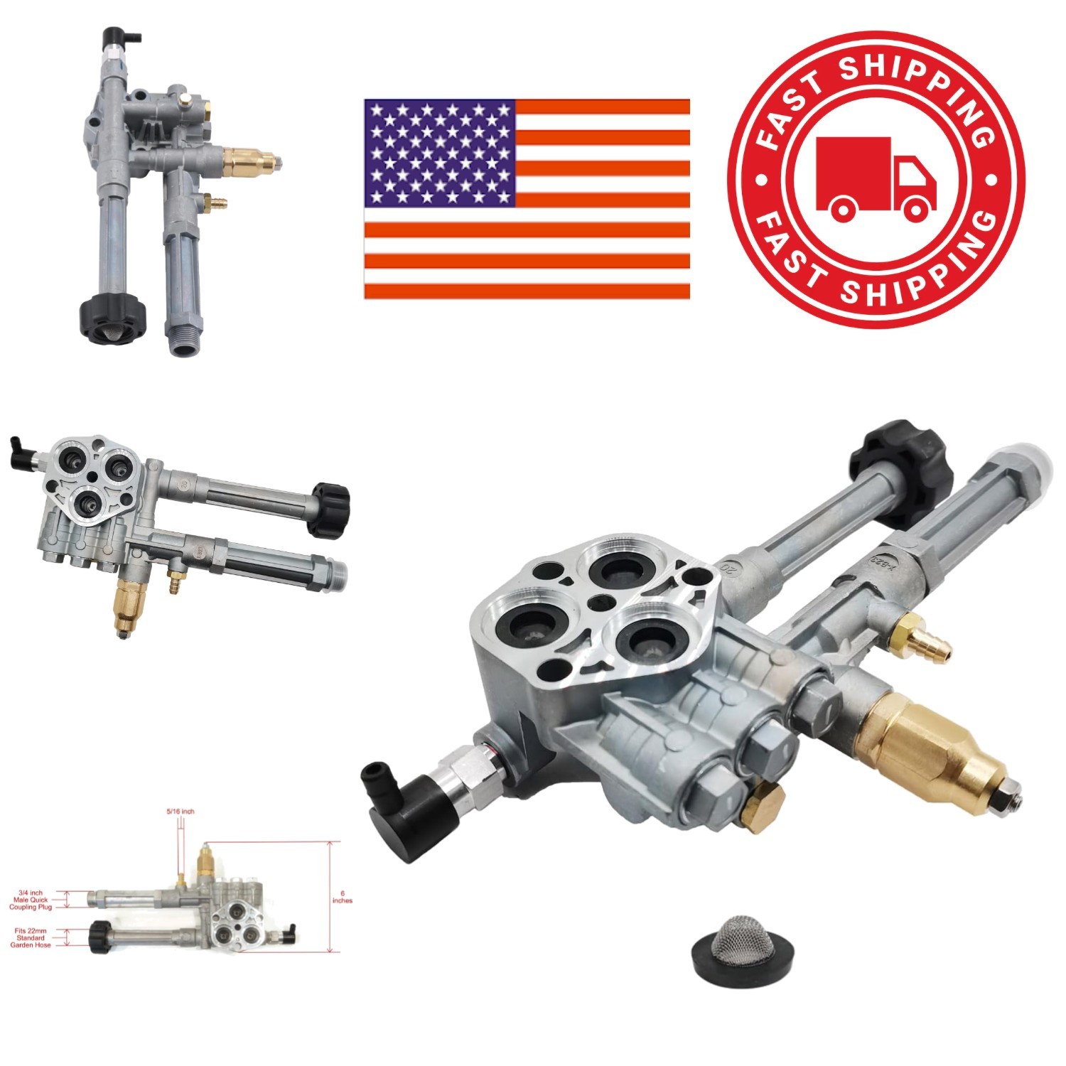 Replacement Pump Head Assembly for Pressure Washers SRMW2.2G26 SRMW2.2G24