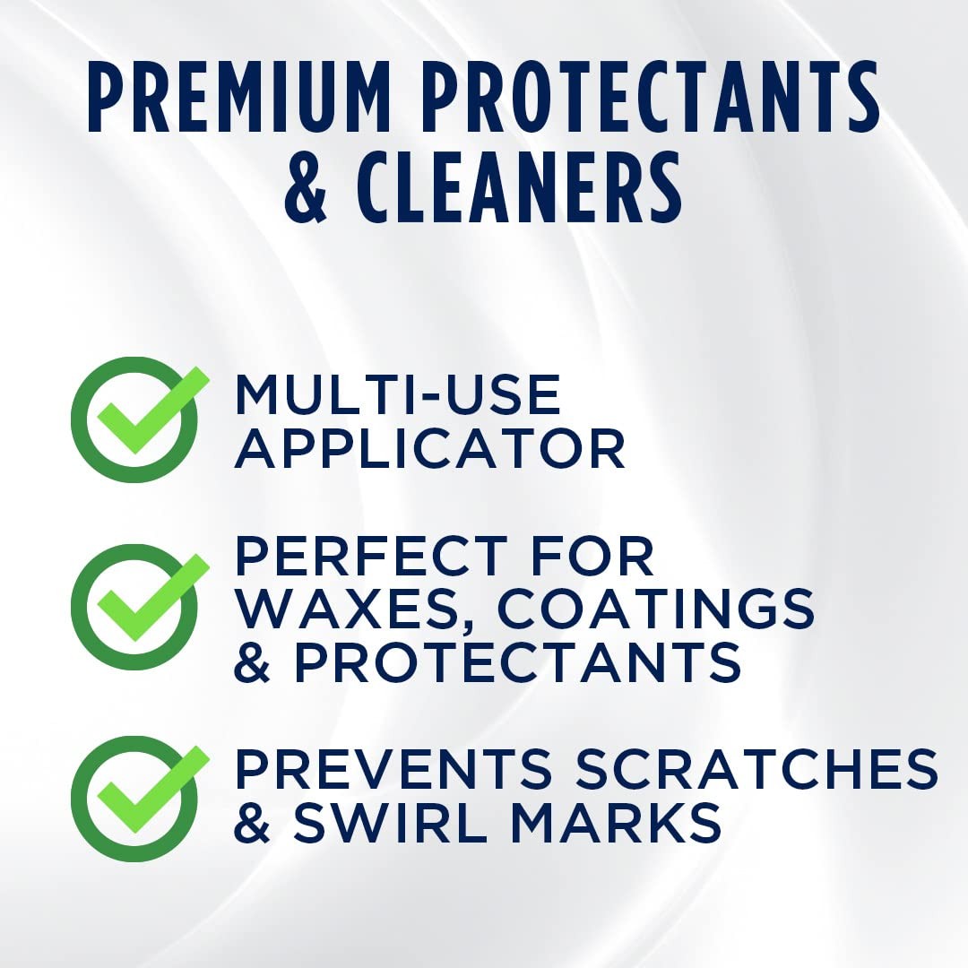 2 Count Microfiber Applicator Pads, Car Detailing, Scratch-Free, Washable Foam