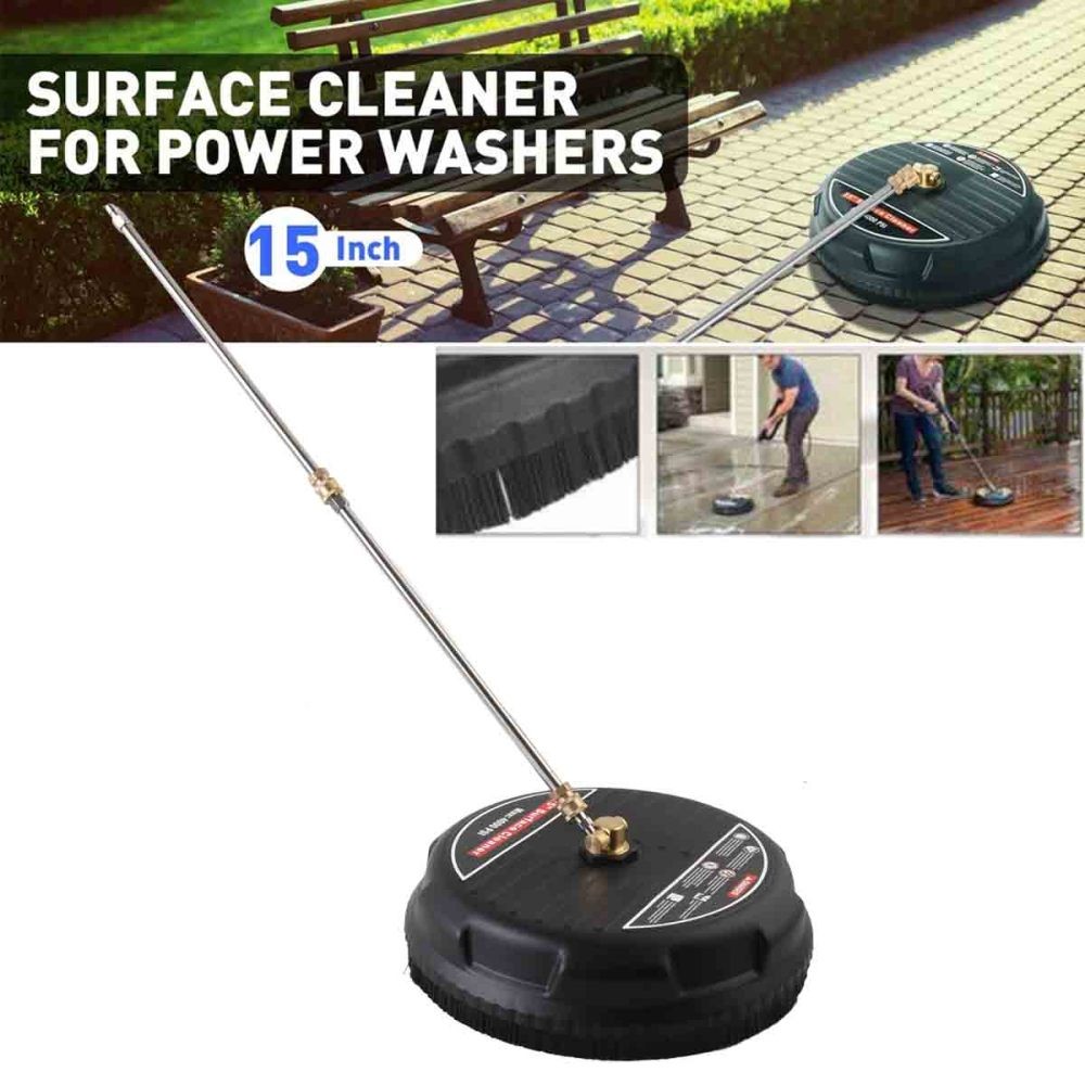 15″ Pressure Washer Surface Cleaner Scrubber with 2 Piece Extension 4000PSI