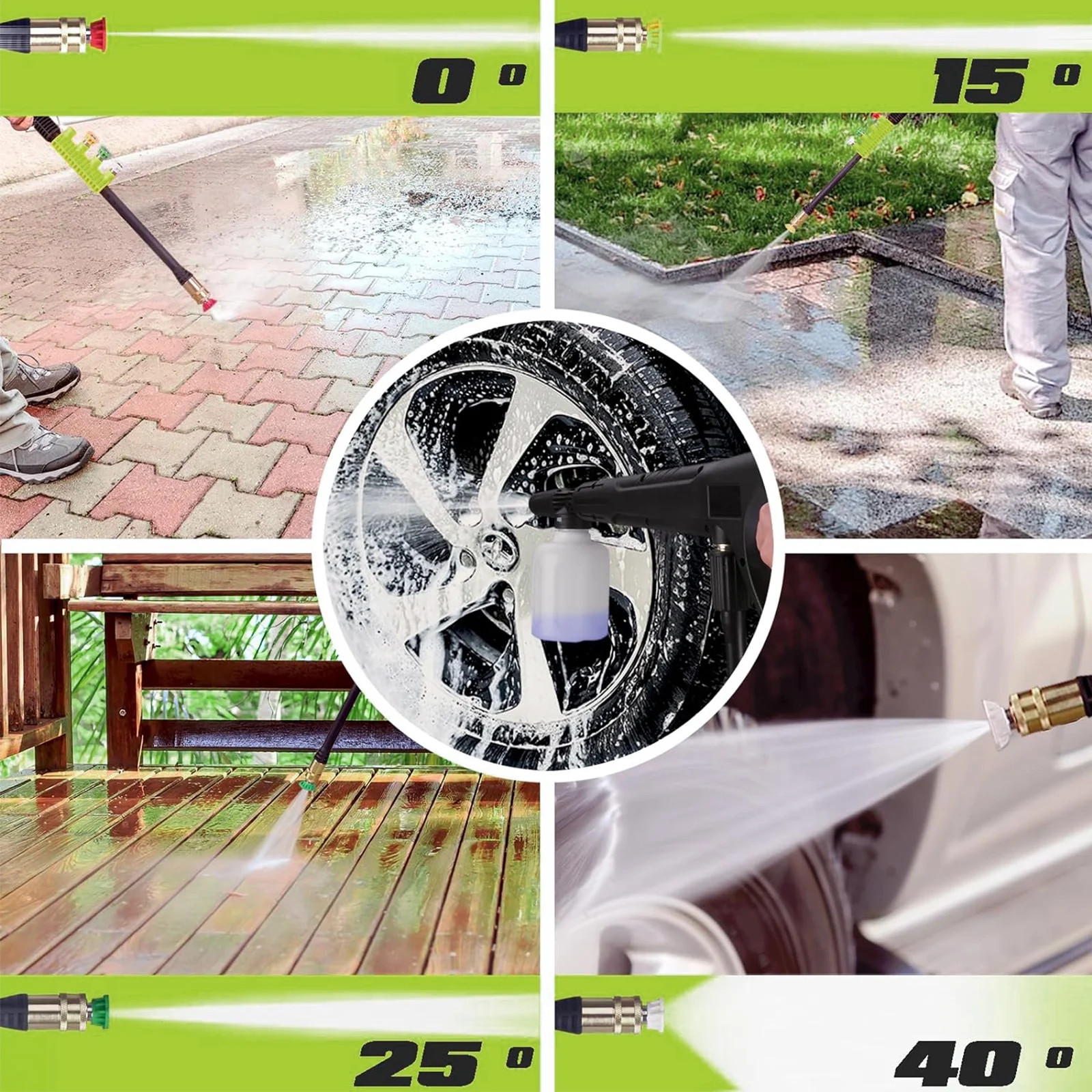 Tebru 2.4 GPM Power Washer Machine with Hose Reel, 32FT Hose