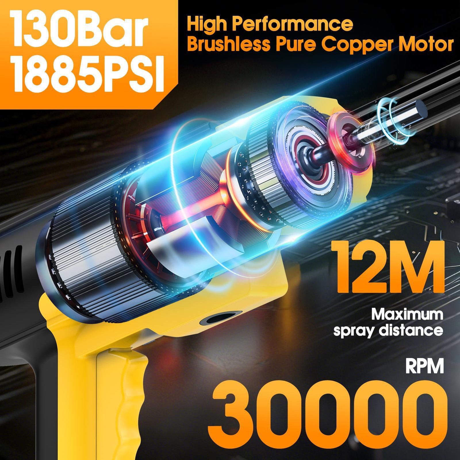 Cordless Portable High Pressure Water Spray Gun Car Washer Cleaner Tool 21V