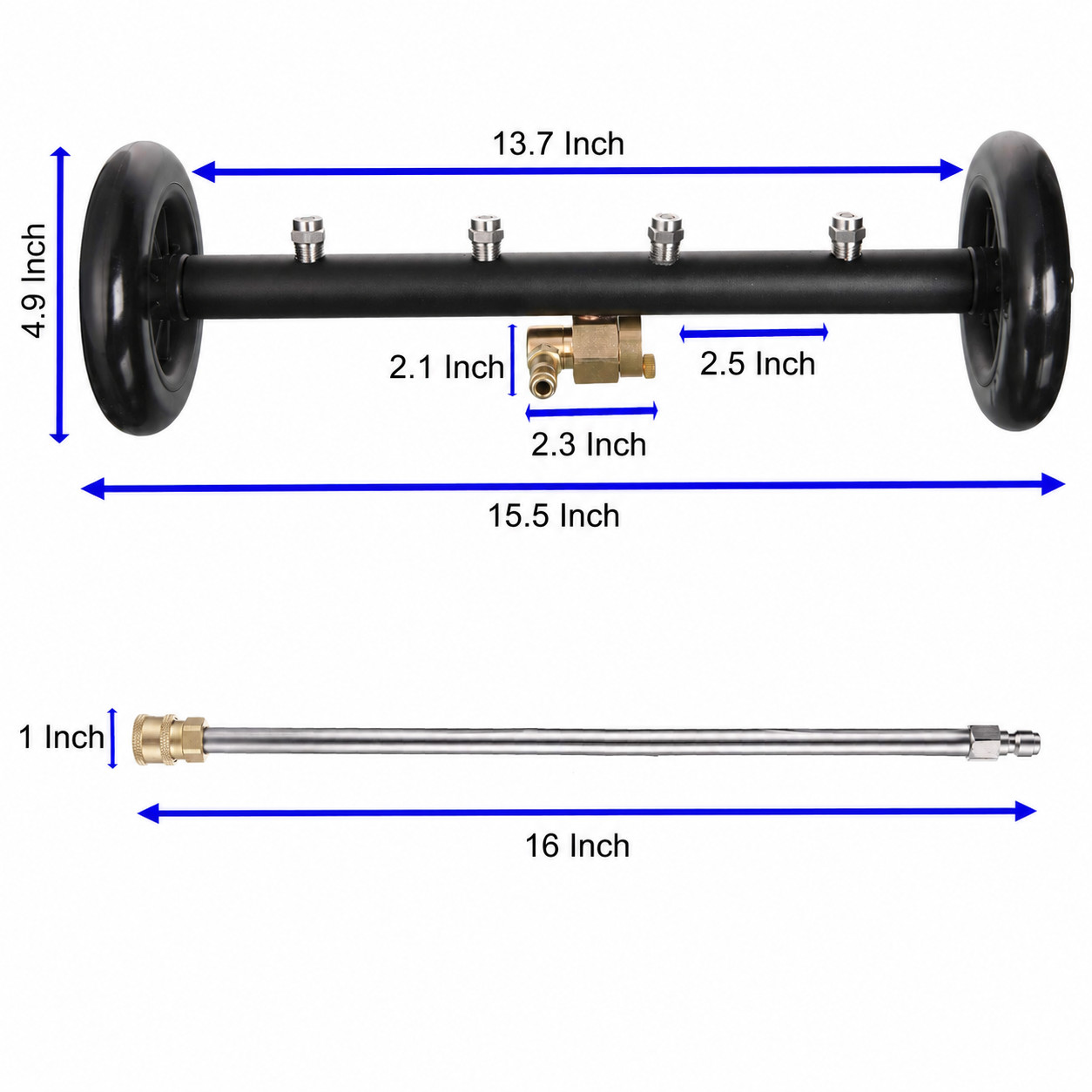 Tool Daily Pressure Washer Undercarriage Cleaner 4000 PSI w/ 16″ Wand Incomplete
