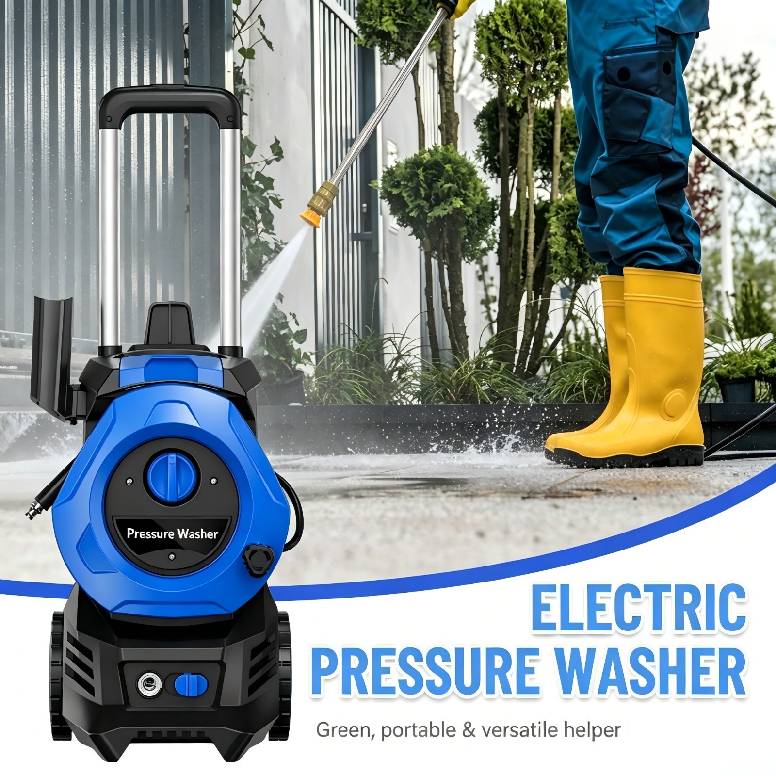 Pressure Washer 4200PSI 2.5GPM, Steel Lance, 4 Nozzle Tips, for Car, Patio