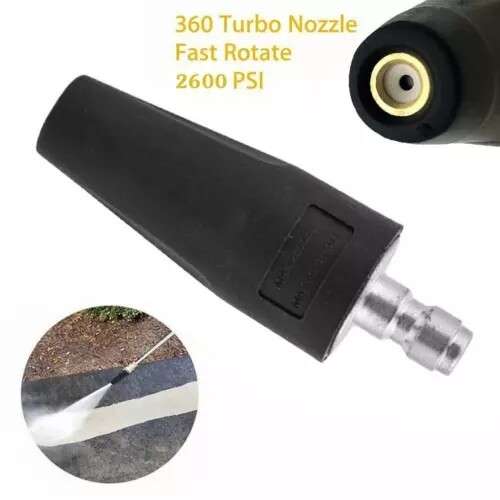 1/2/4 High Pressure Washer Jet Wash Dirt Blaster Rotating Turbo Nozzle Spray Tip