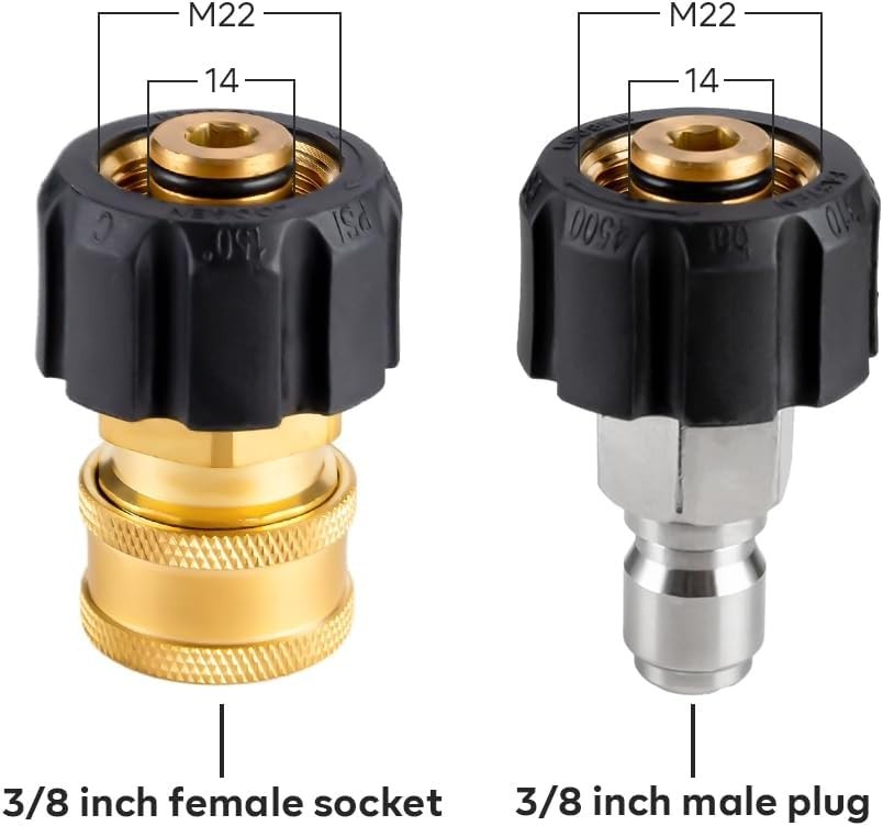 High Performance 25FT High Pressure Washer Hose with Quick Connect and Adapters