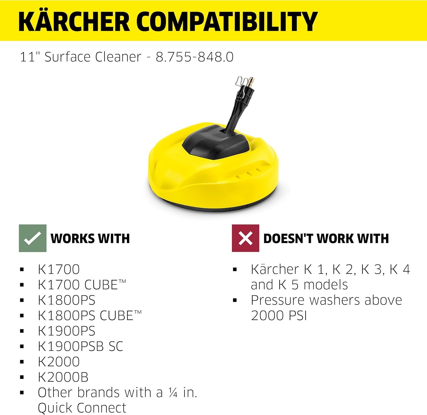 3600PSI 15″ Pressure Washer Surface Cleaner w/ 2 Extension Wand & Quick Connect