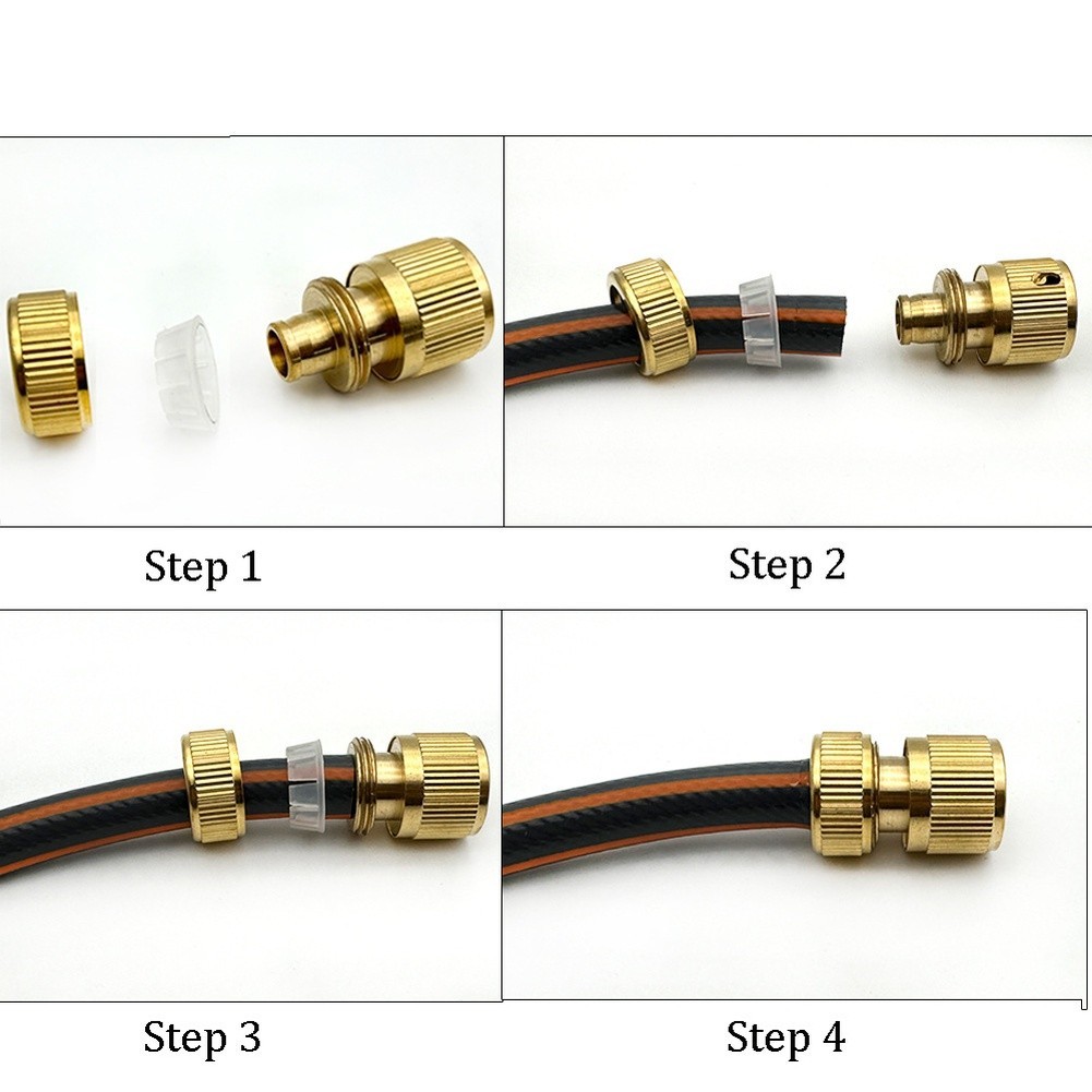 Quick Connect Hose Fittings 4 Pack 4-Way Splitter for Standard 3/4in Hoses