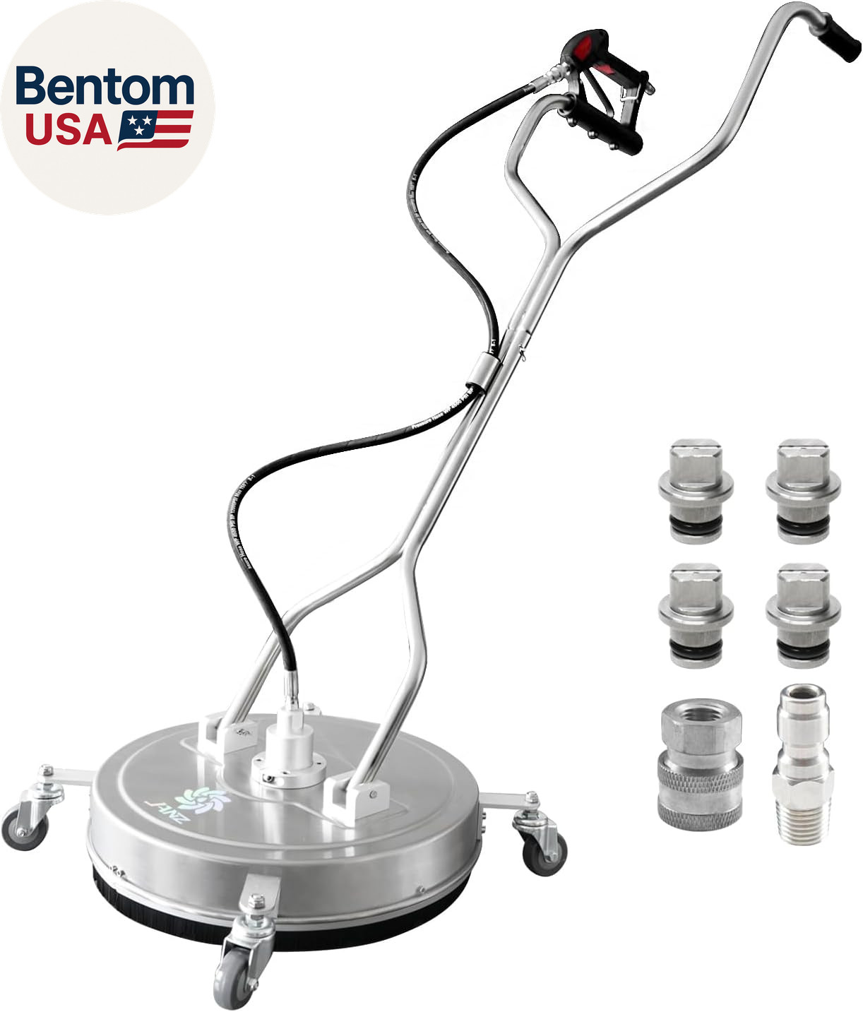 24” Pressure Washer Surface Cleaner with 4 Wheels,Dual Handle,Stainless Steel H