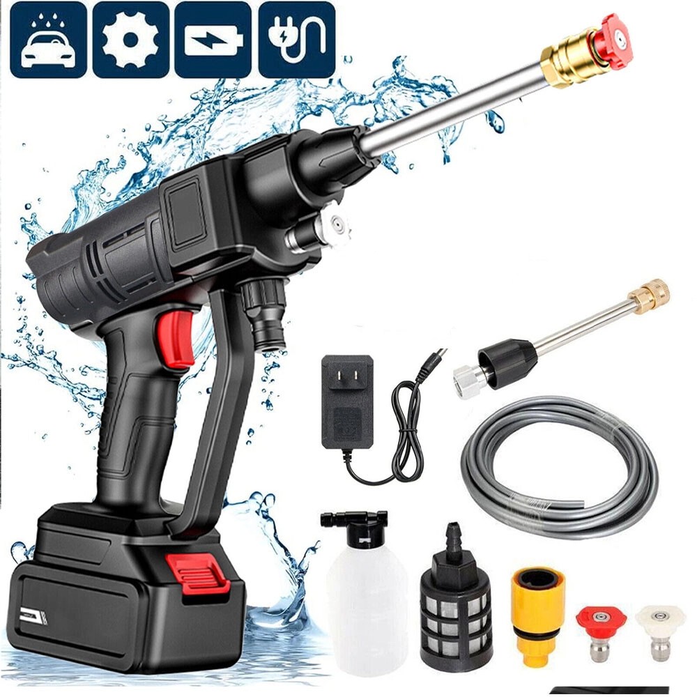 Cordless Electric High Pressure Water Spray Car Gun Portable Washer Cleaner Yard
