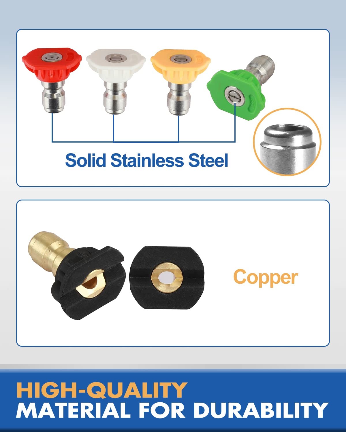 Pressure Washer Nozzle Tips, 4.5 Orifice, Design Up to 5000 PSI, Multiple Deg…