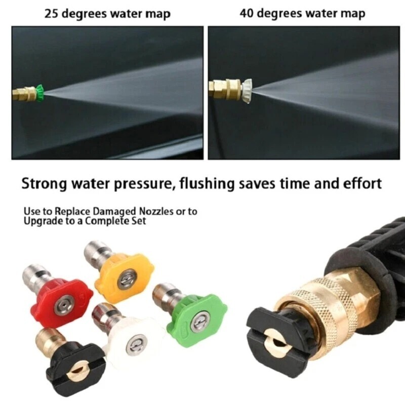 5pcs Car Wash High Pressure Water Guns Jet Clean Sprinkler Sprayer Nozzles Tips