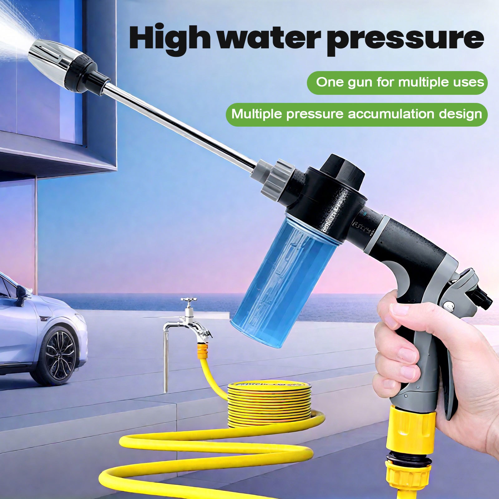 High Pressure Power Washer Water Spray Gun Nozzle Wand Attachment Garden Hose