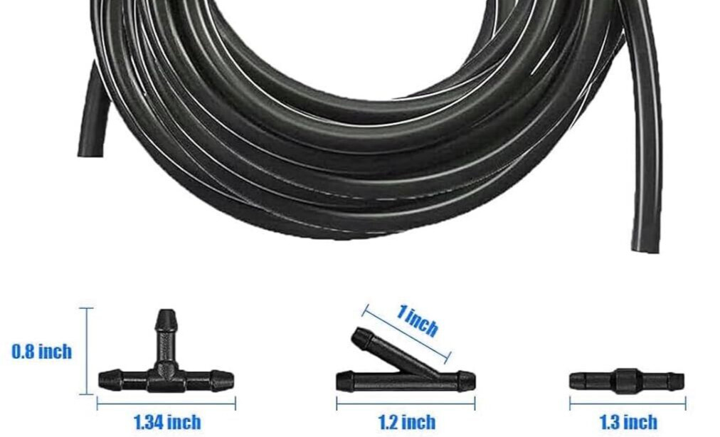 Windshield Washer Hose Kit, 7 Feet Washer Fluid Hose with 15 Pcs Hose Connectors
