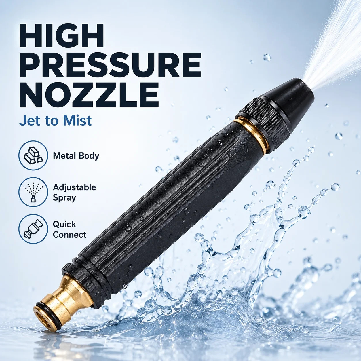 Larnto High Pressure Hose Nozzle Water Gun for Car Wash Garden Pressure Booster