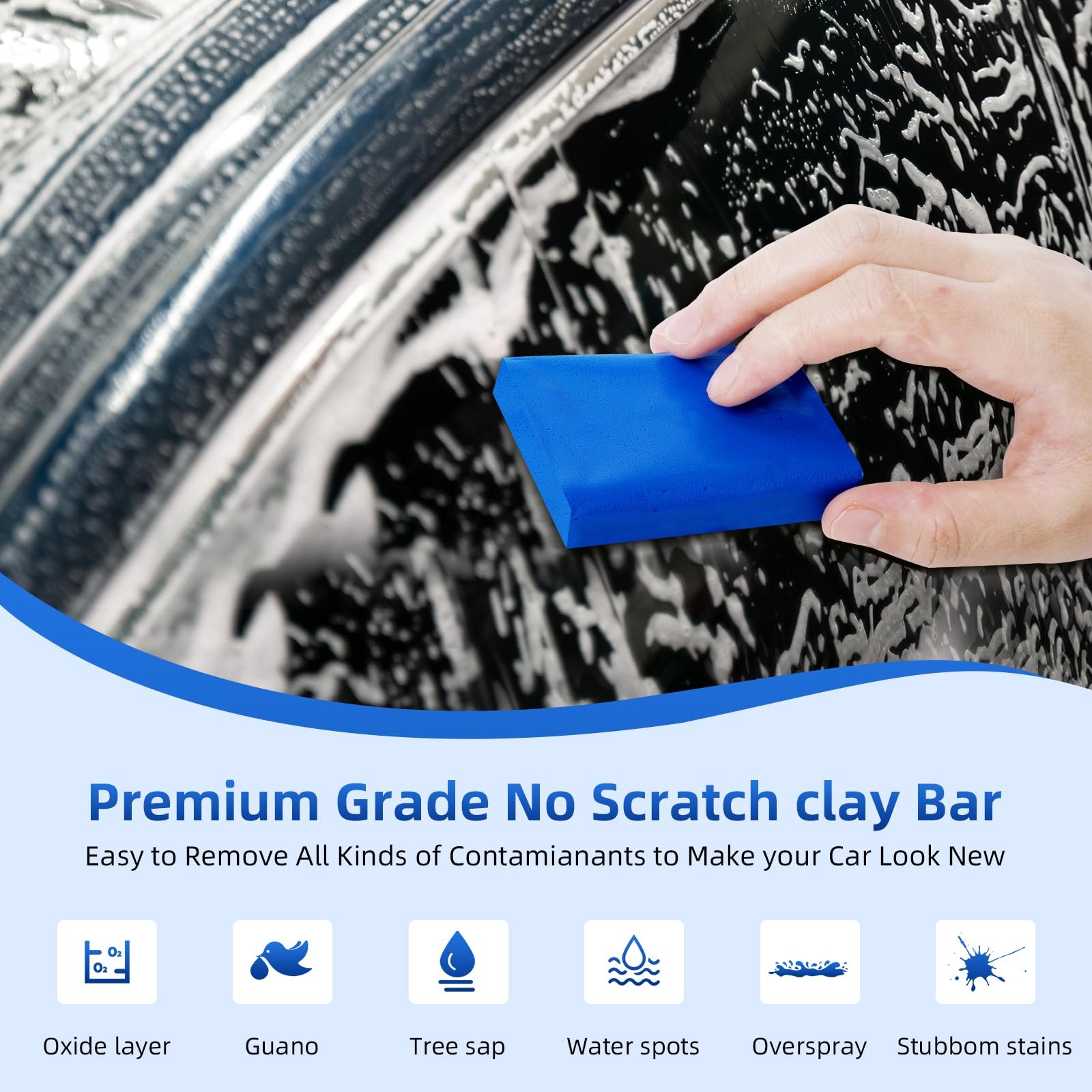 IPELY 4 Pack 100g Car Clay Bar Auto Detailing Magic Bar, Blue