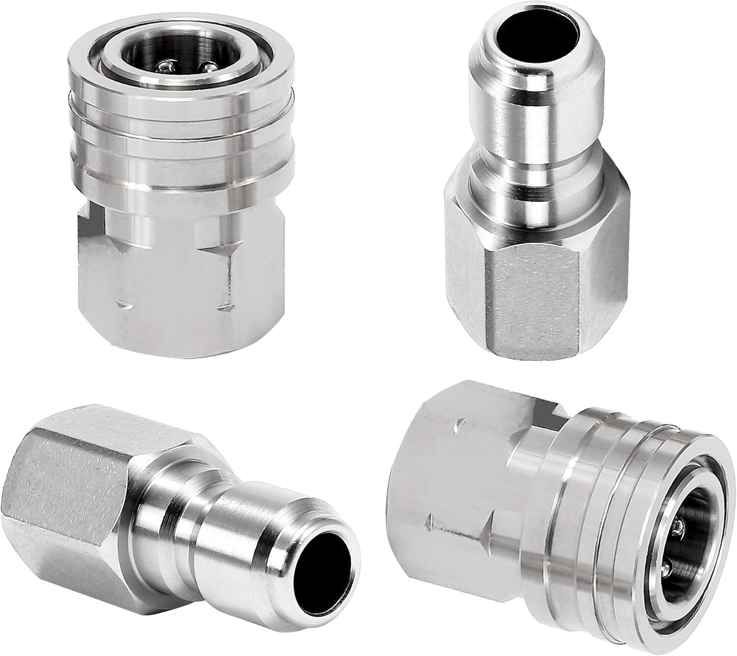 Pressure Washer Adapter 2 Sets 3/8 Inch Quick Connect Fittings Stainless Steel P