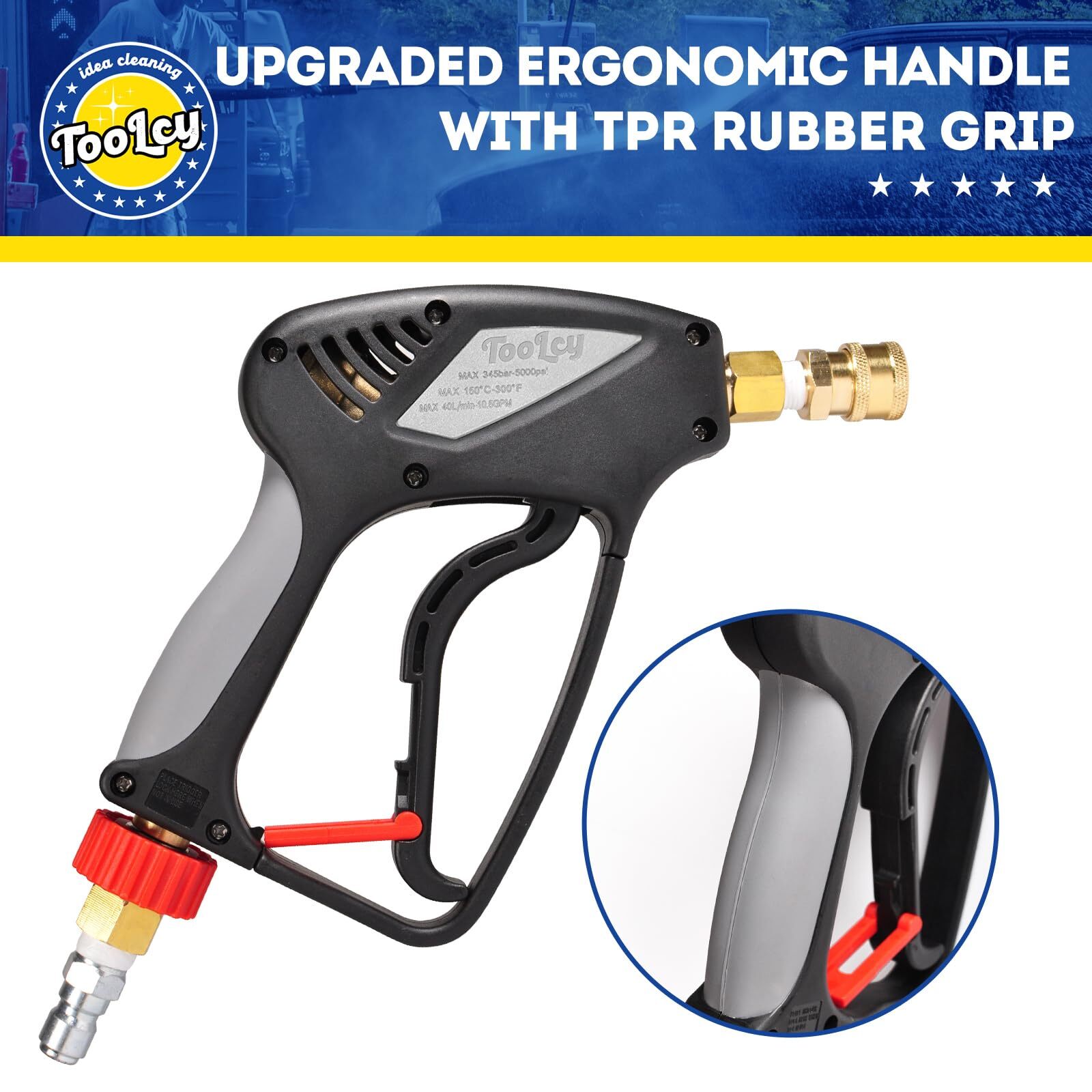 Pressure Washer Short Gun, Commercial 5000 PSI / 10.5 GPM with Nozzle Tips, 3…