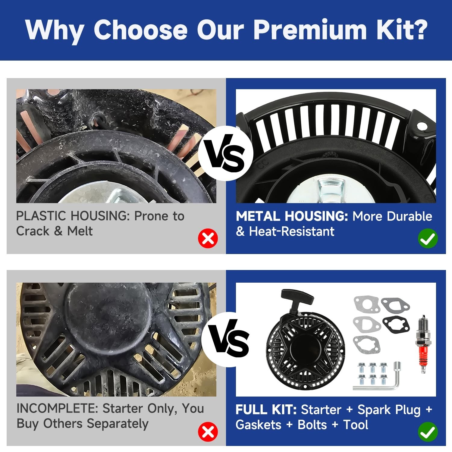 Recoil Starter Pull Start Assembly for 212cc Pressure Washer & 208cc Generator P