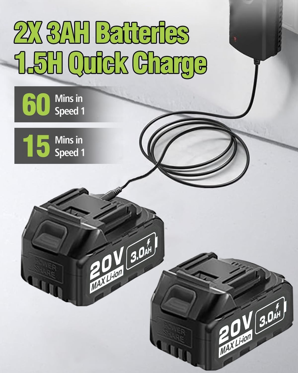 1200PSI Cordless Pressure Washer 2 Batteries – Brushless Cordless Power Washe…