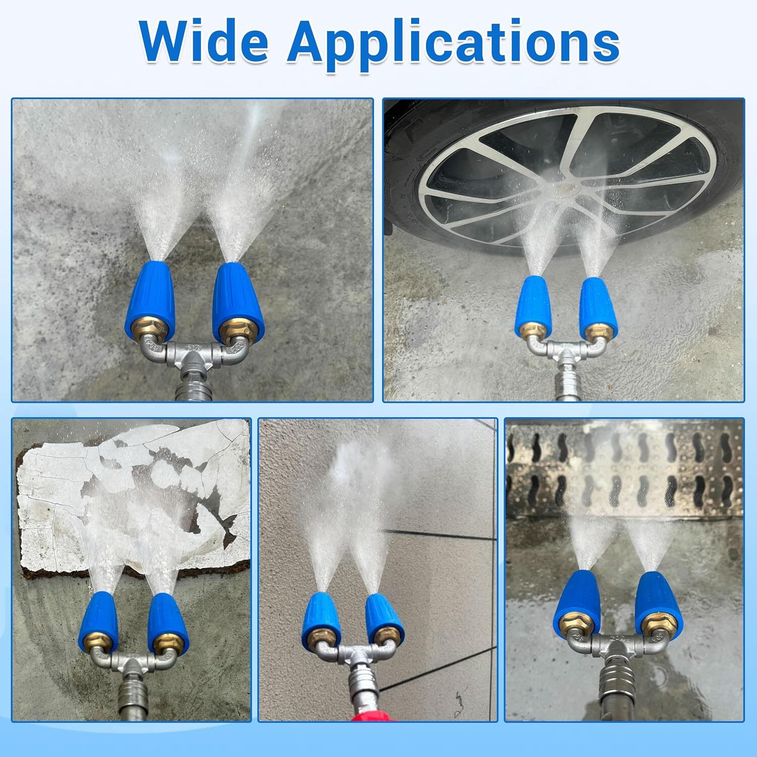4000 PSI Dual Turbo Nozzle Pressure Washer 4-6 GPM 1/4″ Quick Connect Spray Tip