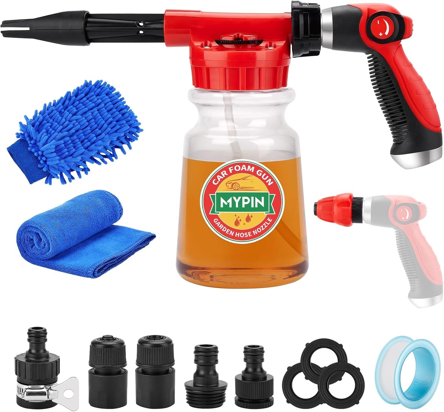 16-in-1 Car Wash Foam Gun & Garden Sprayer with Adjustable Pressure 2.5-6 Bars