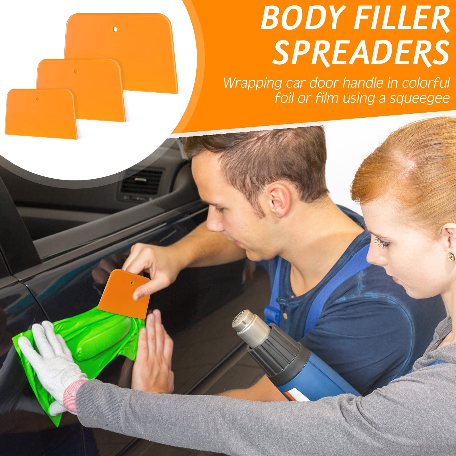 Frienda 6 Pcs Body Filler Spreaders Plastic Tools for Automotive 3 Sizes