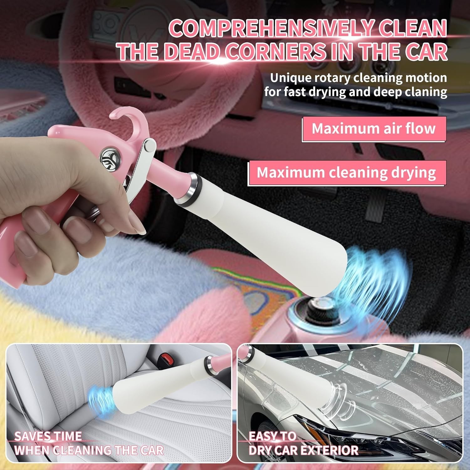 High Pressure Blower Gun for Car, Quickly Blowing Out Dirt and Dust from Surface