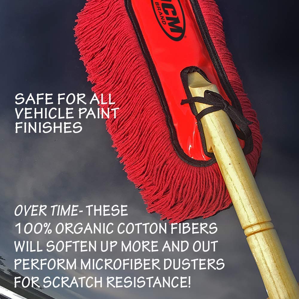 Classic Car Duster with Solid Wood Handle Includes Storage Case regular, Red