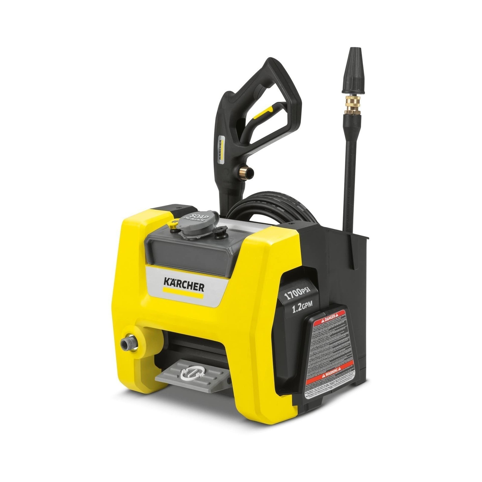 Pressure Washer Cube – 1700 PSI, 1.2 GPM w/ 3 Nozzles & Detergent Tank