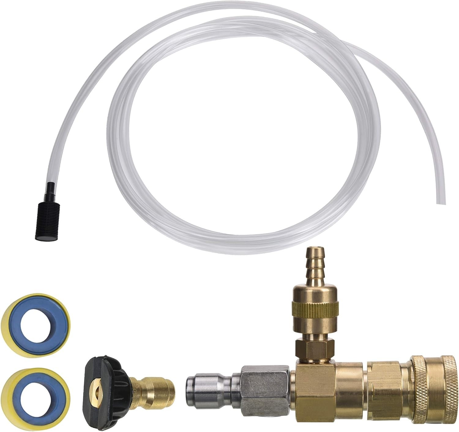 Adjustable Chemical Injector Kit for Pressure Washer Soap Dispenser 3/8″ Quic…
