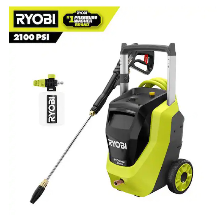 2025 Ryobi RY142012 2100 PSI Corded Electric Pressure Washer with Foamer