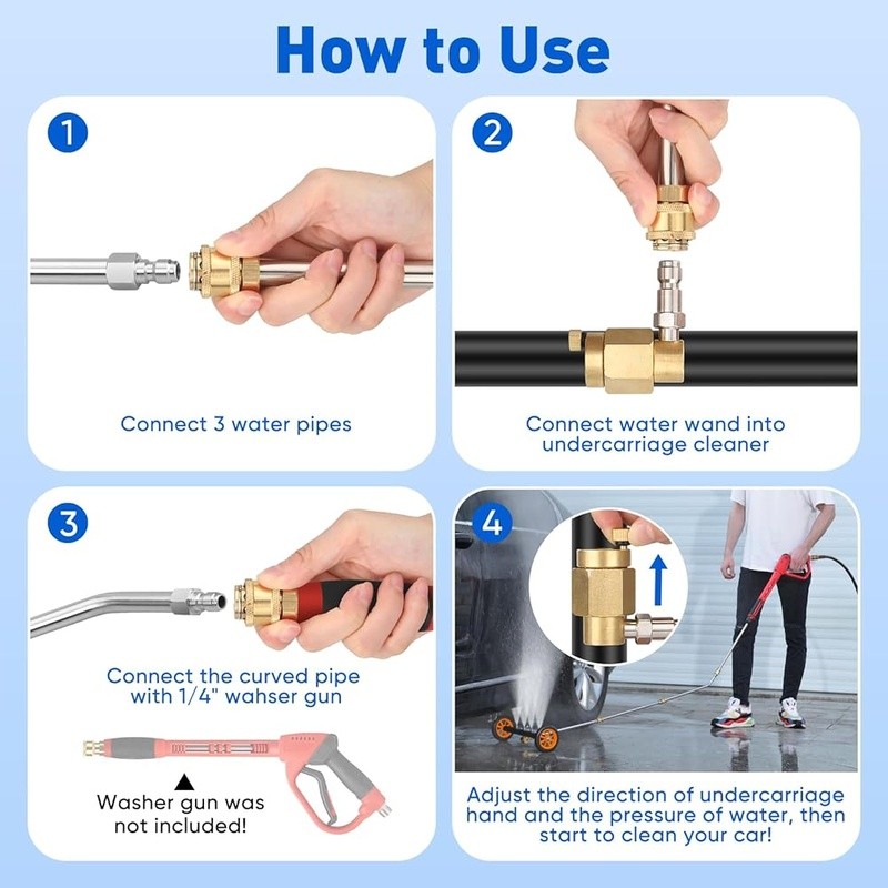 Pressure Washer Undercarriage Cleaner Dual Mode 4000PSI Quick Connect Wand New