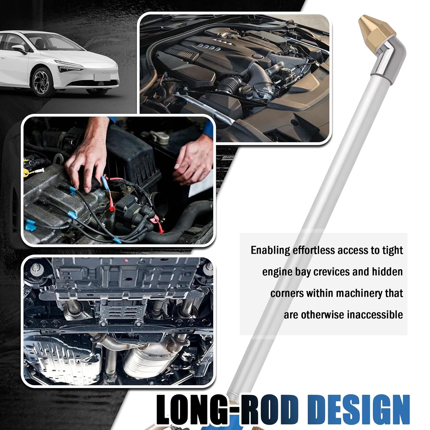 High Pressure Pneumatic Siphon Spray Gun with Bent Elbow Nozzle for Engine