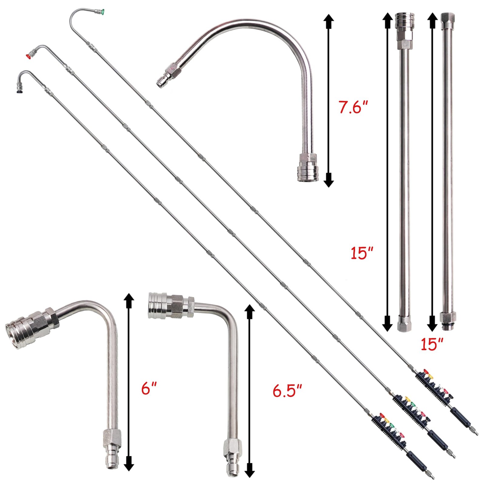 Xiny Tool Pressure Washer Extension Wand, 10 Pack Power Washer Lance with 6 A…