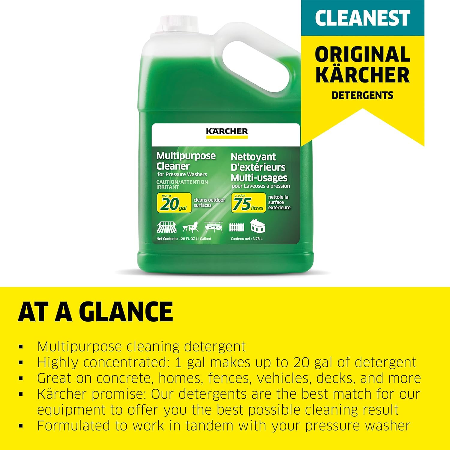 Kärcher Pressure Washer Cleaning Soap Concentrate Bundle – Multi-Purpose for Out