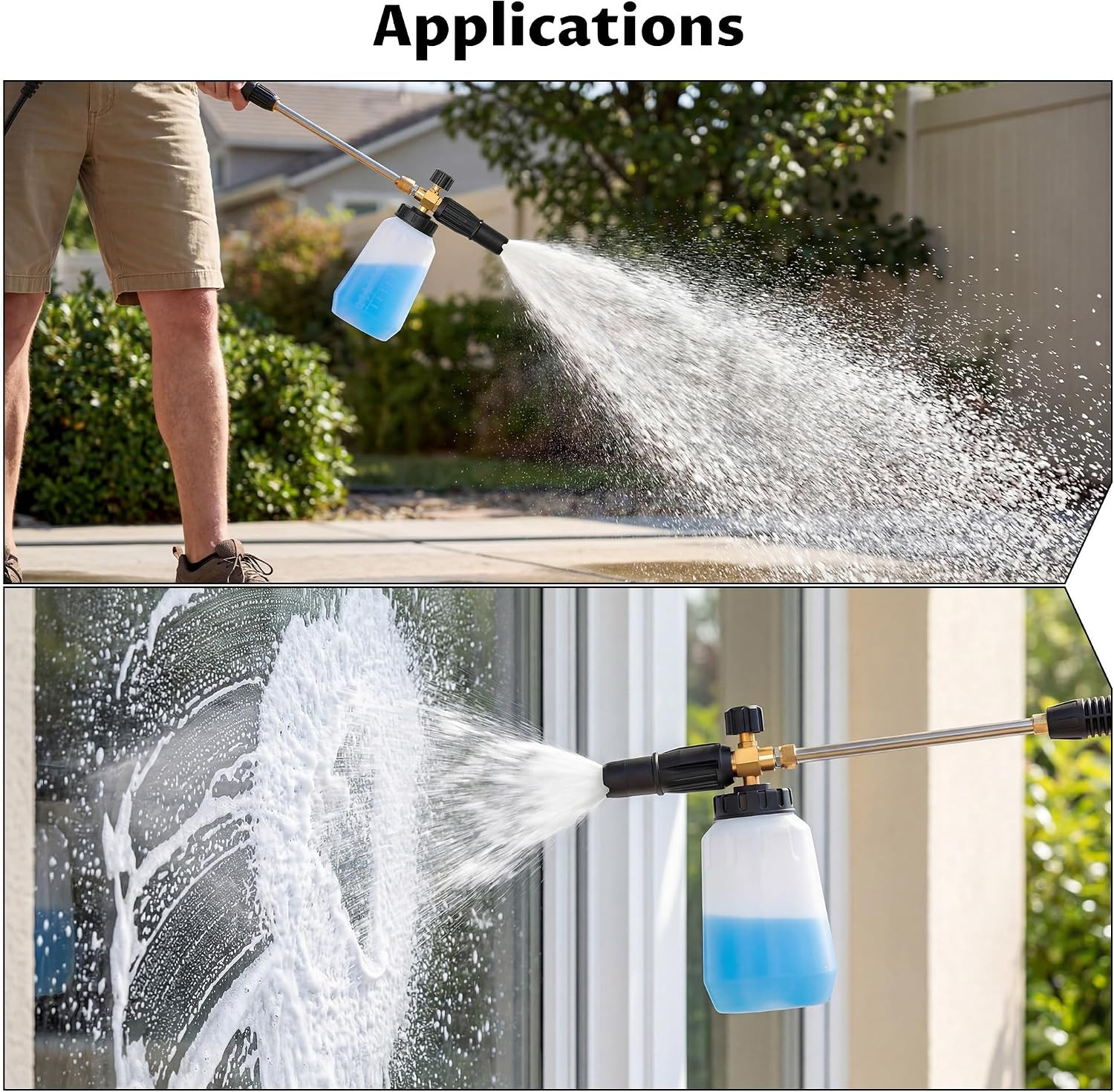 Foam Cannon for Pressure Washer, 1000Ml Wide Mouth Snow Foam Lance, 1/4 Inch Qui
