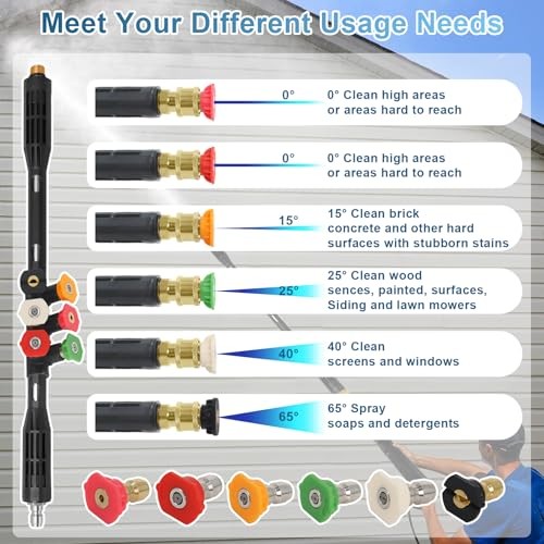 Upgraded Pressure Washer Extension Wand,Up to 115in,4000 PSI Gutter Cleaner