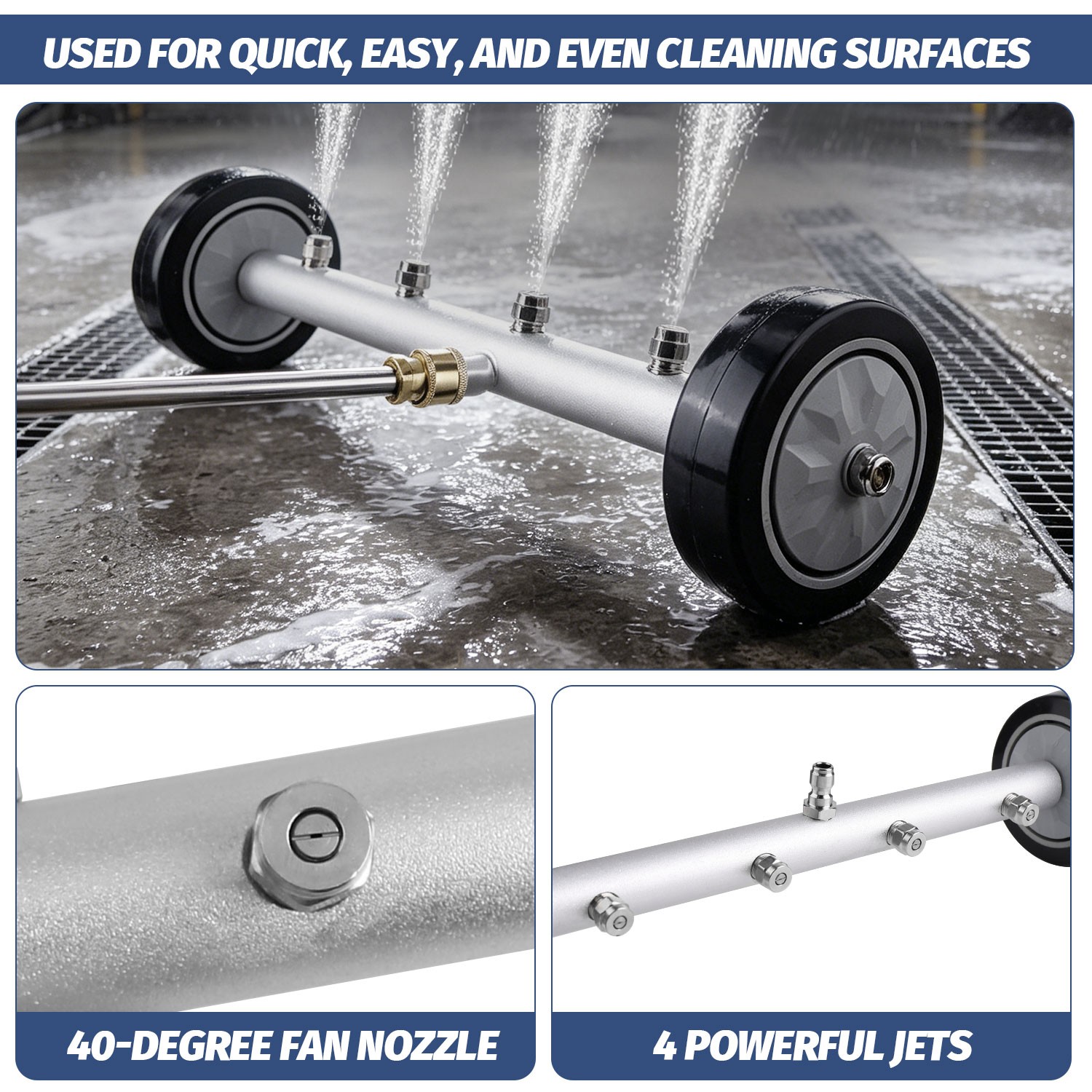 Pressure Power Washer Undercarriage Under Car Cleaner 16″ 4000 PSI Water Broom