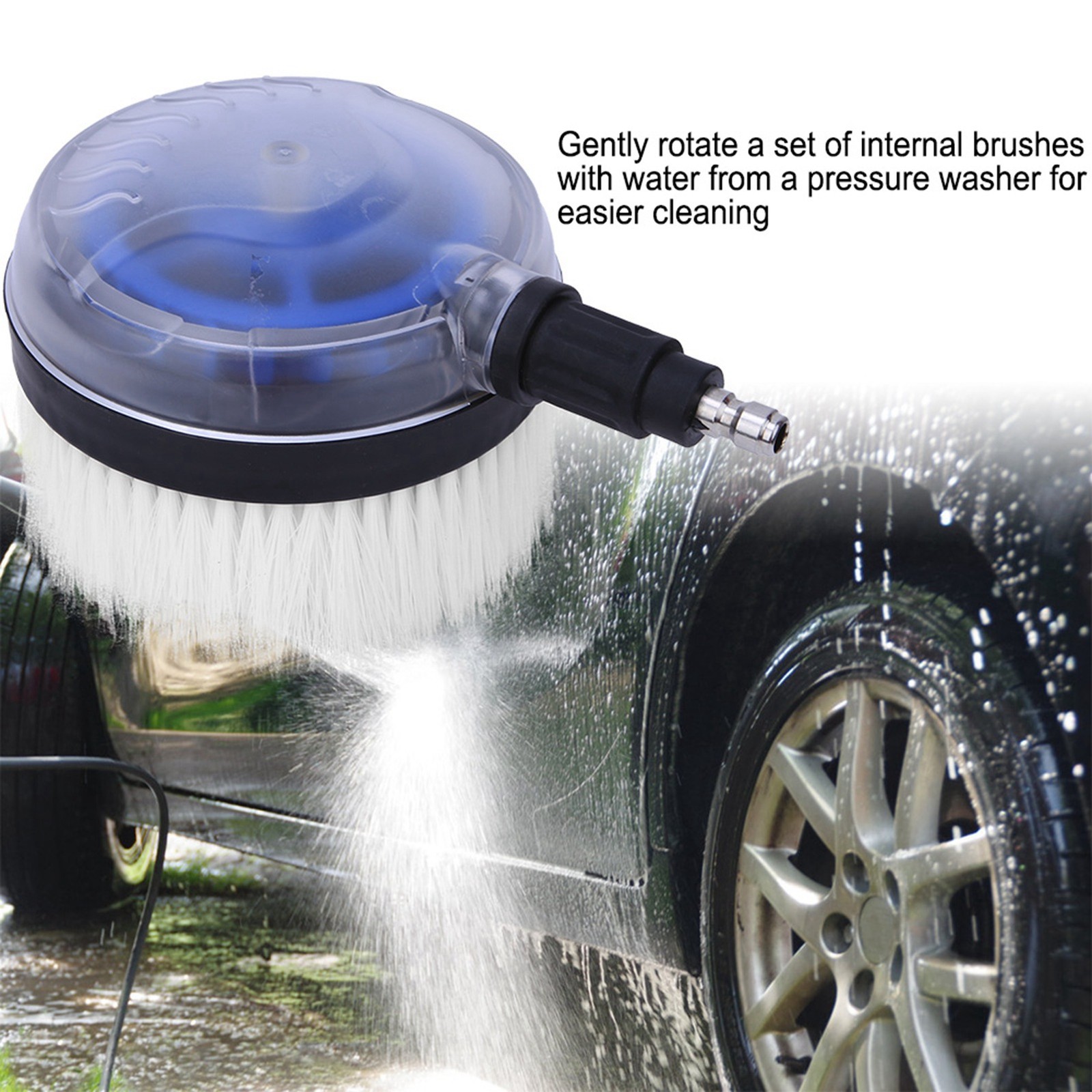 Rotary Wash Brush 360°s Fan shaped for High Pressure Water Gun 1/4 Quick NY