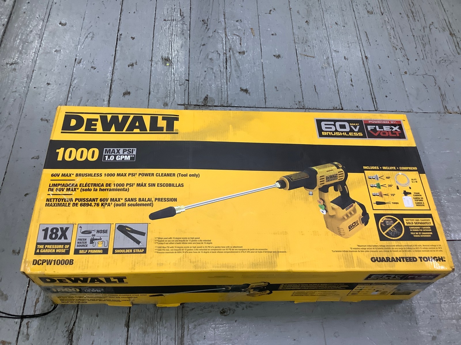 DEWALT FLEXVOLT 60V MAX Pressure Washer Tool Only DCPW1000 (tool Only)