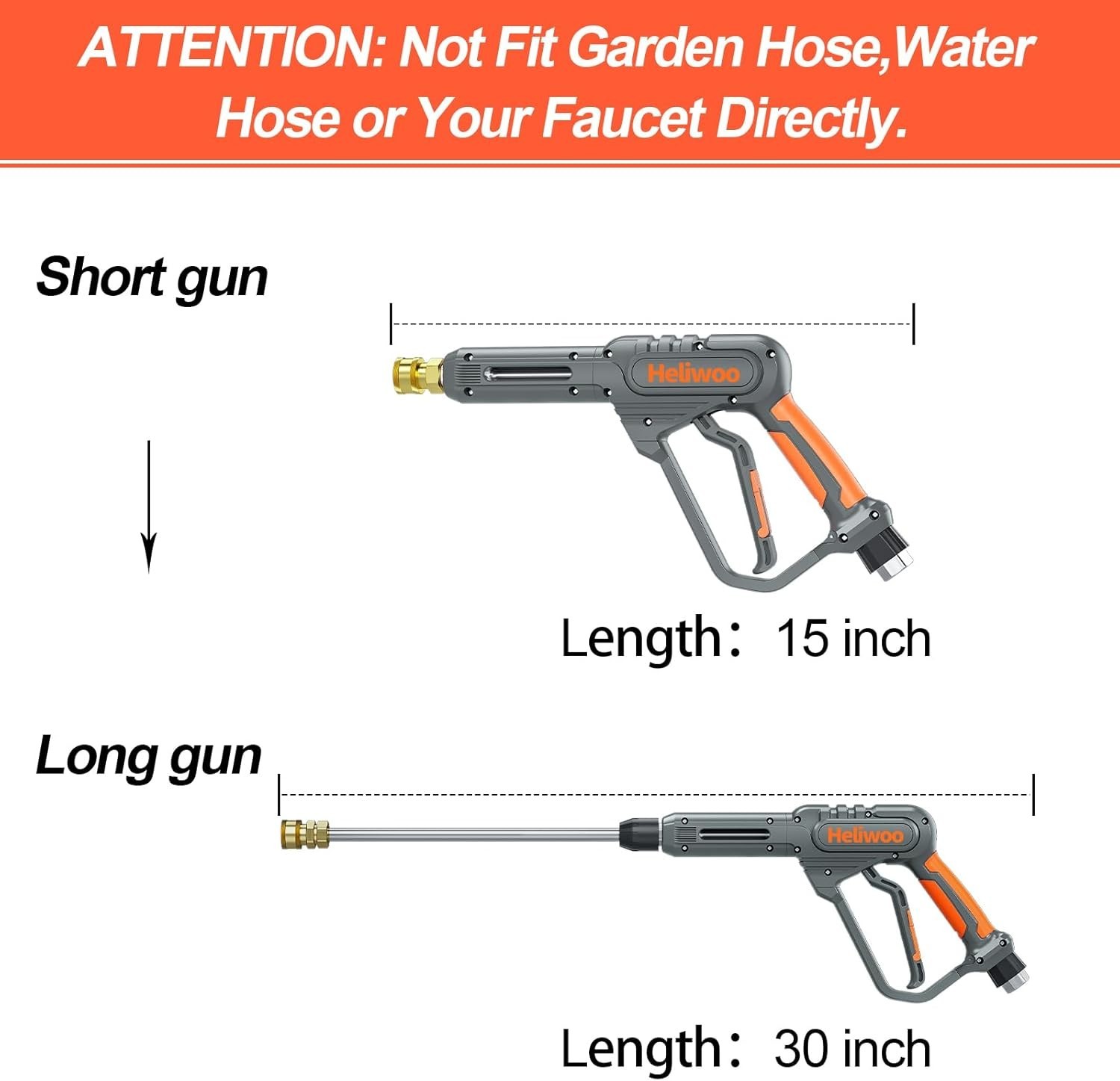 50FT Power Washer Hose with Flexible Extension Wand & 3600 PSI Gun for Easy Use