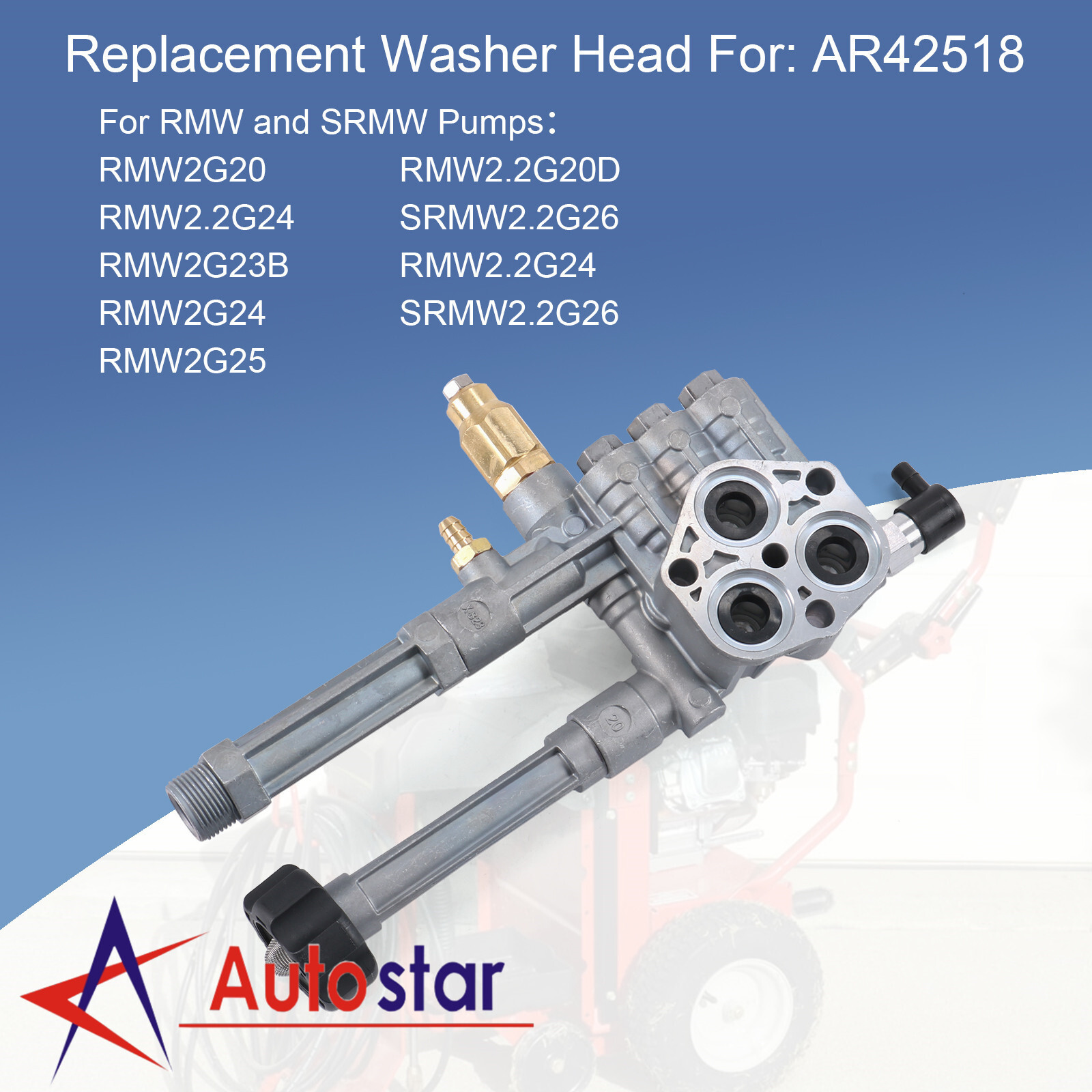 For RMW and SRMW Pumps Troy Bilt Complete Pressure Washer Pump Head Assy AR42518