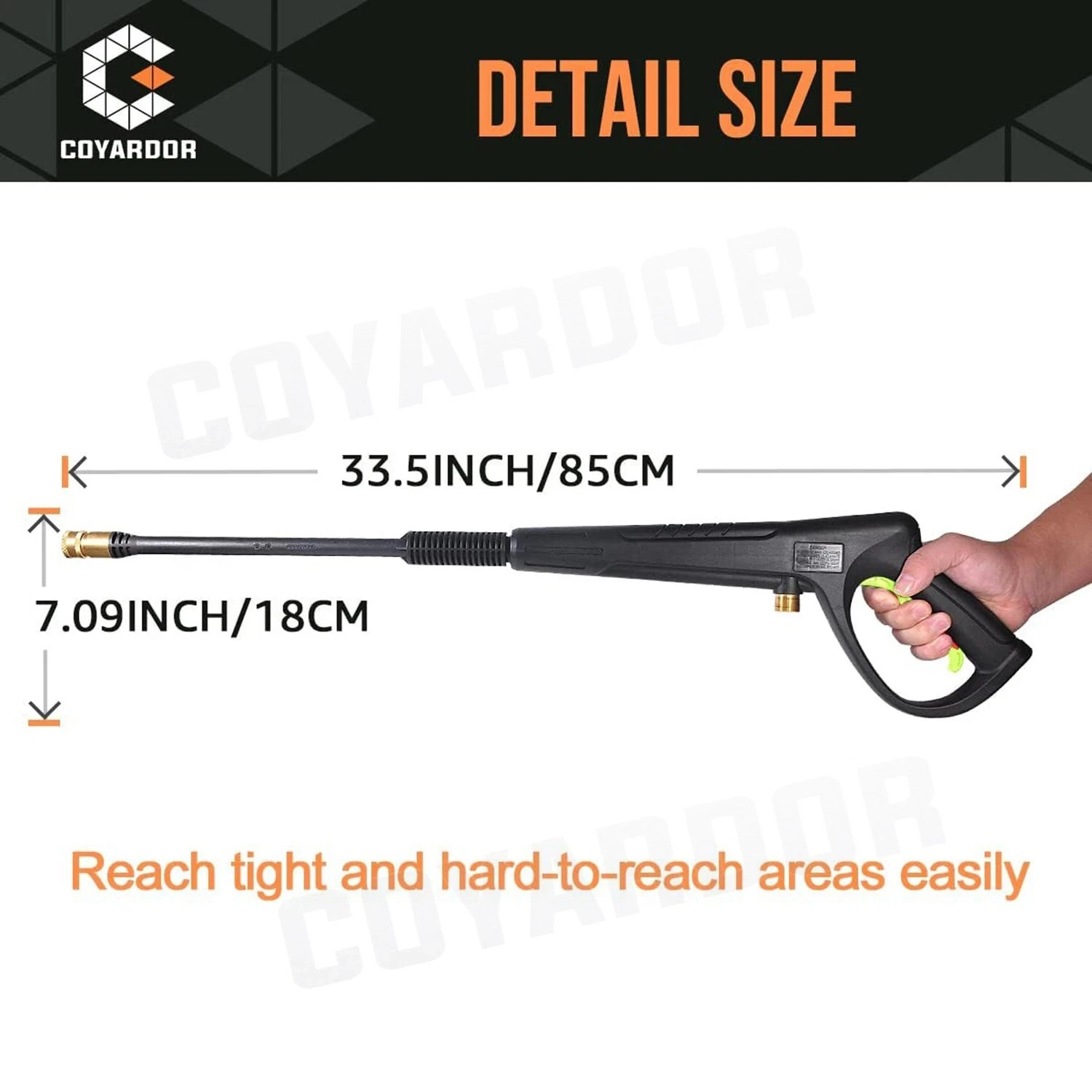 COYARDOR 2320 psi Pressure Washer Gun Power Lance Spray Nozzles M22-14mm/15mm